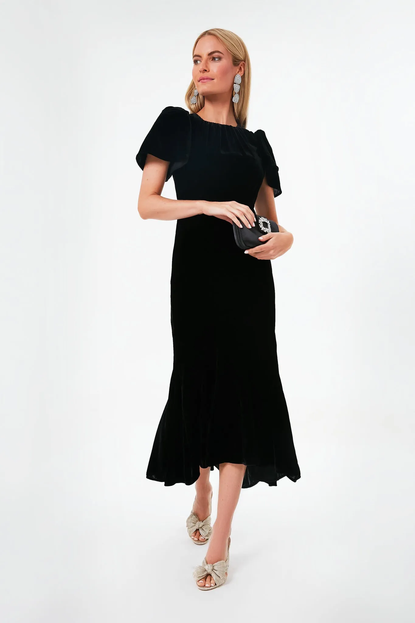 Black Emmy Crystal Trim Clutch
