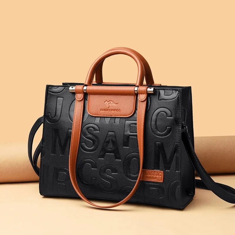 Brand Luxury Designer Shoulder Bags 2023 New Women Large Capacity Vintage Tote Bags Women Soft Leather Messenger Handbags