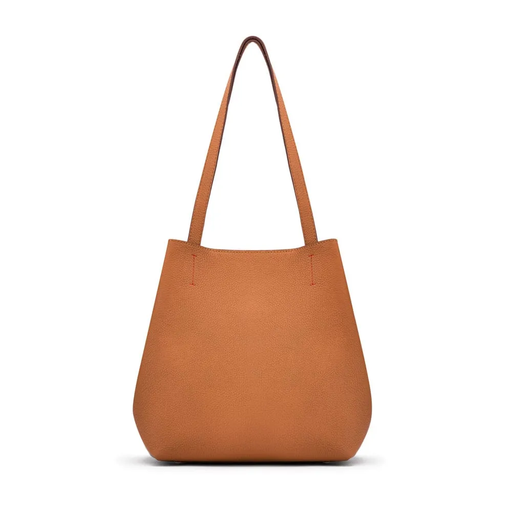 Emma 2 in 1 Leather Tote Bag - Tan