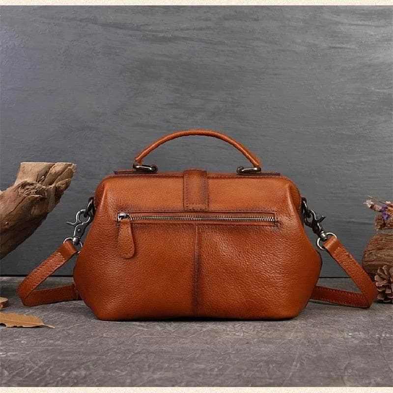 Vintage Genuine Leather Small Women Shoulder Bag